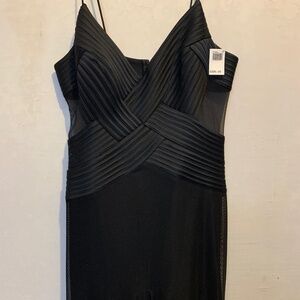 JS Collections Black Sheer Crisscross Cocktail Dress Size 10